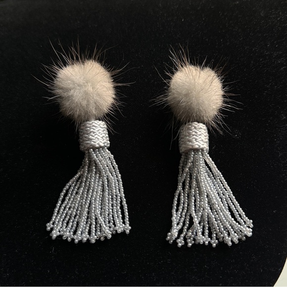 Mignonne Gavigan Mini Jackie Mink Statement Earrings - Picture 2 of 4